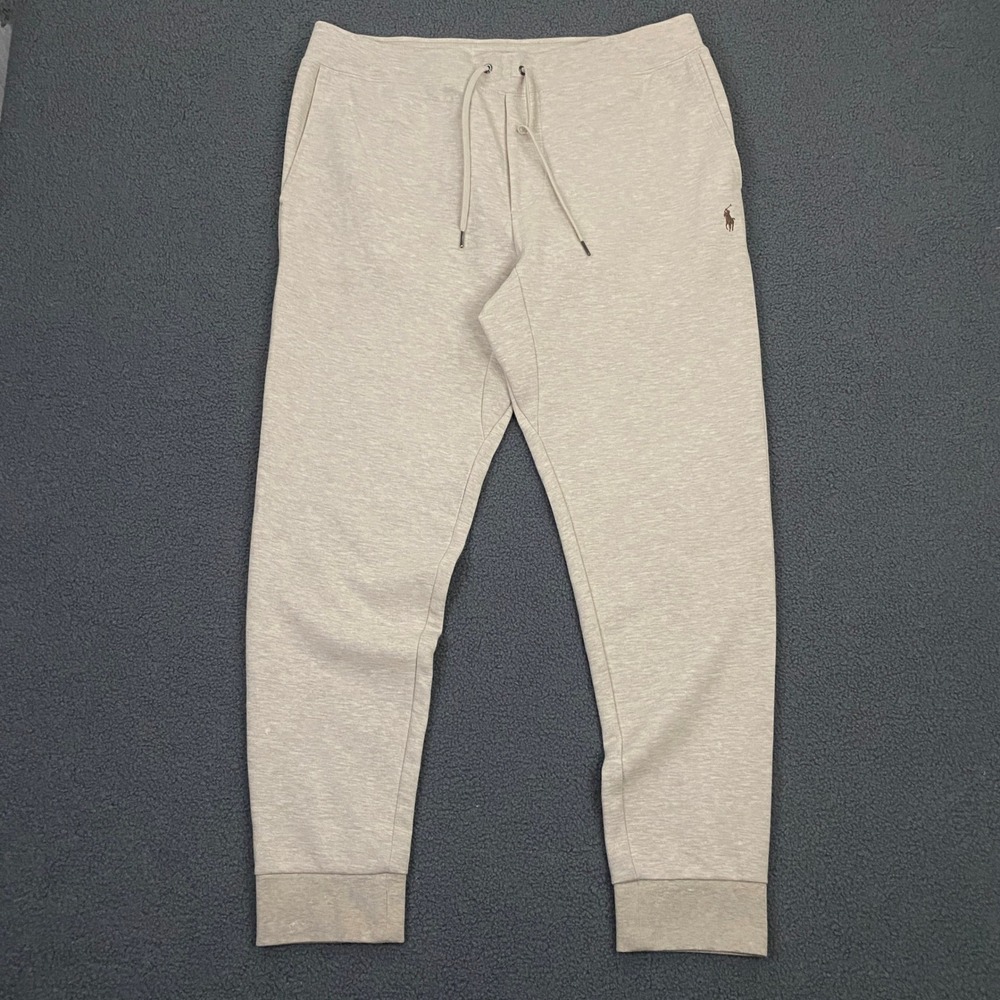 Polo Ralph Lauren Joggers Mens XL Heather Beige Double Knit Performance Pony
